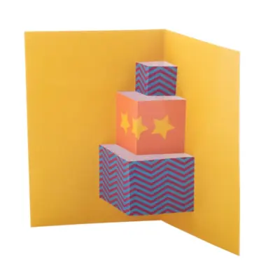 3D karácsonyi képeslap, ajándékdoboz – Dimensions, fehér