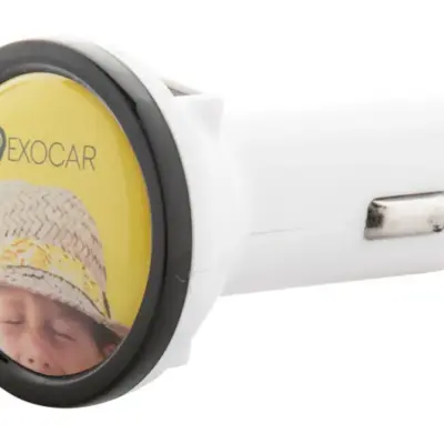 Autós USB töltő, fehér