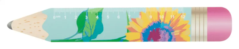 Ceruza formájú vonalzó, 12 cm, fehér