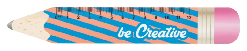 Ceruza formájú vonalzó, 12 cm, fehér