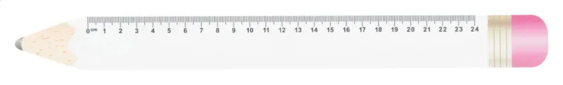 Ceruza formájú vonalzó, 24 cm, fehér