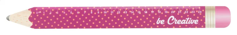 Ceruza formájú vonalzó, 24 cm, fehér