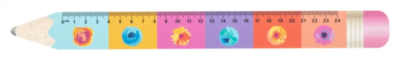 Ceruza formájú vonalzó, 24 cm, fehér