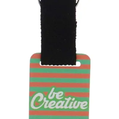 Egyedi kulcstartó, téglalap – Woody Strap, natúr