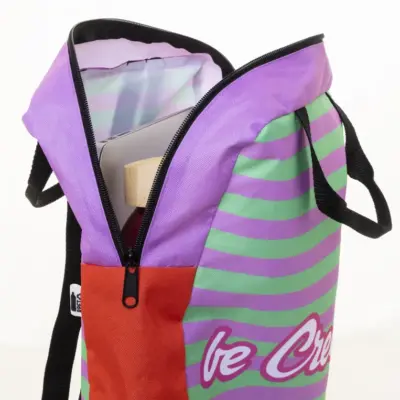 Egyedi RPET laptop hátizsák – SuboBag Slimback, fekete / fehér