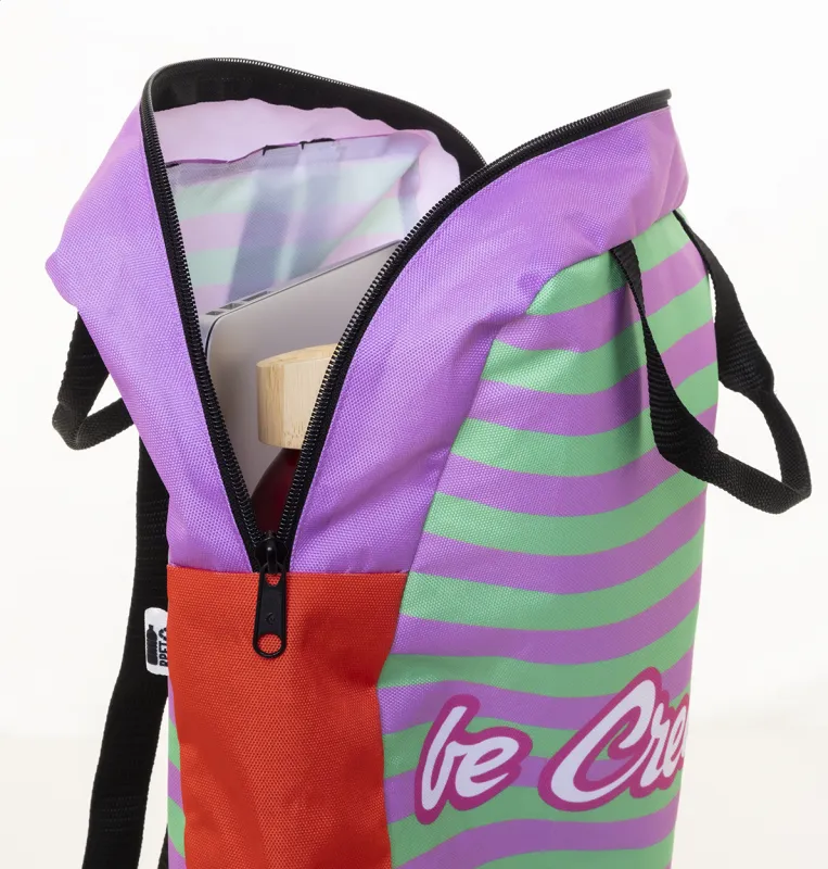 Egyedi RPET laptop hátizsák – SuboBag Slimback, fekete / fehér