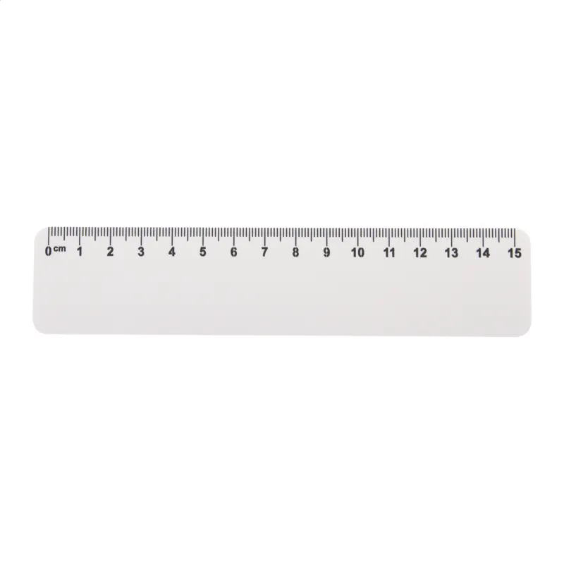 Egyedi vonalzó, 15 cm, fehér