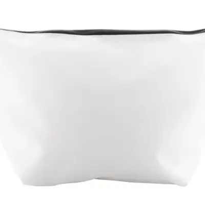 Egyediesíthető kozmetikai táska – CreaBeauty Trapeze L, fekete / fehér