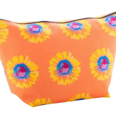 Egyediesíthető kozmetikai táska – CreaBeauty Trapeze L, fekete / fehér