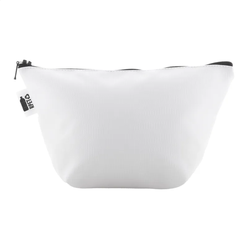 Egyediesíthető kozmetikai táska – CreaBeauty Trapeze M, fekete / fehér