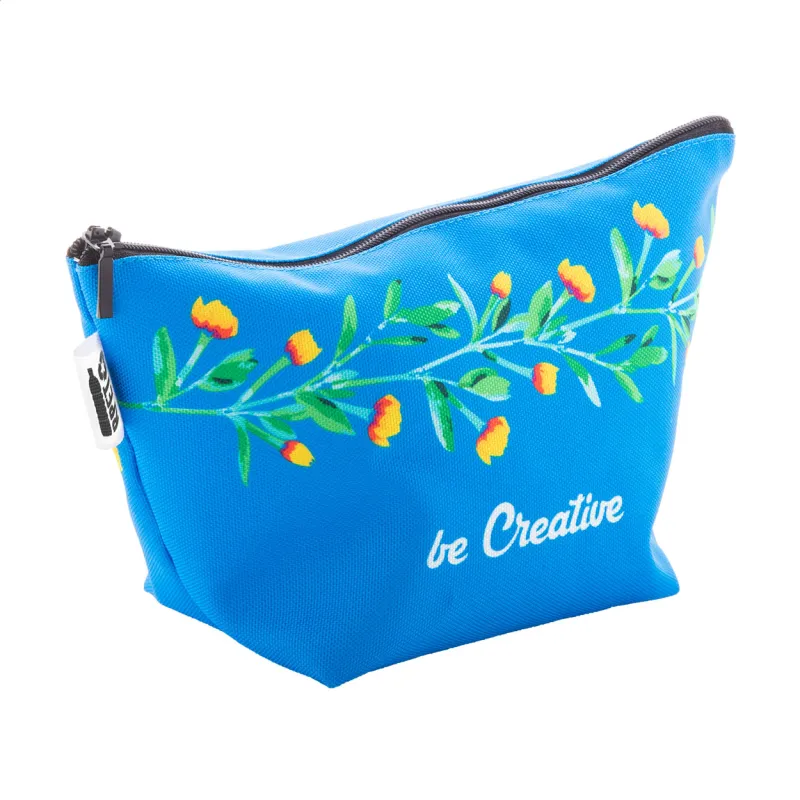 Egyediesíthető kozmetikai táska – CreaBeauty Trapeze M, fekete / fehér