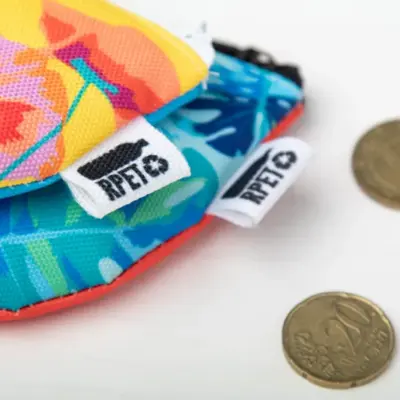 Egyediesíthető RPET pénztárca – SuboPurse 180, fekete / fehér
