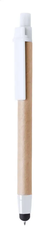 Érintőképernyős golyóstoll, fehér / natúr