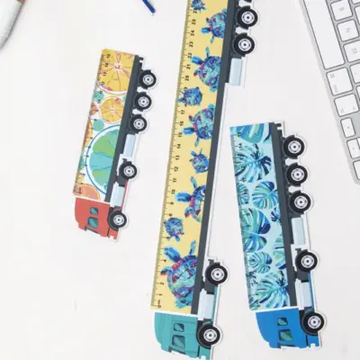 Kamion formájú vonalzó, 15 cm, fehér