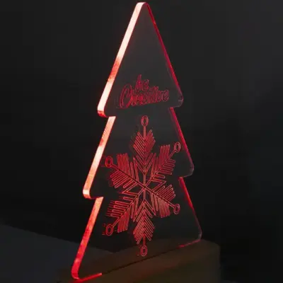 Karácsonyfa alakú LED-es trófea, átlátszó / natúr