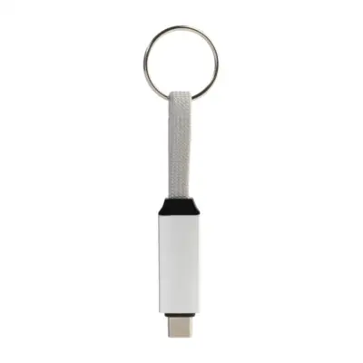 Kulcstartós 60 W-os USB-C kábel, ezüst