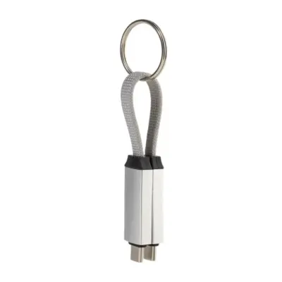 Kulcstartós 60 W-os USB-C kábel – Keycab, ezüst