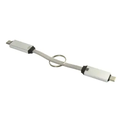 Kulcstartós 60 W-os USB-C kábel – Keycab, ezüst