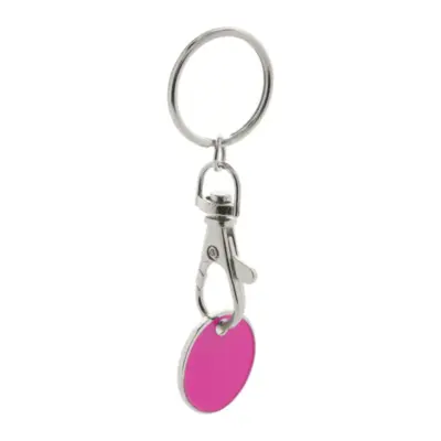 Kulcstartós bevásárlókocsi érme – Eurocoin, pink