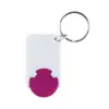 Kulcstartós bevásárlókocsi érme, pink / fehér