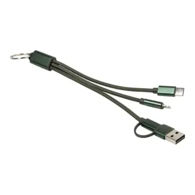 Kulcstartós USB töltőkábel – Rafob, sötét zöld