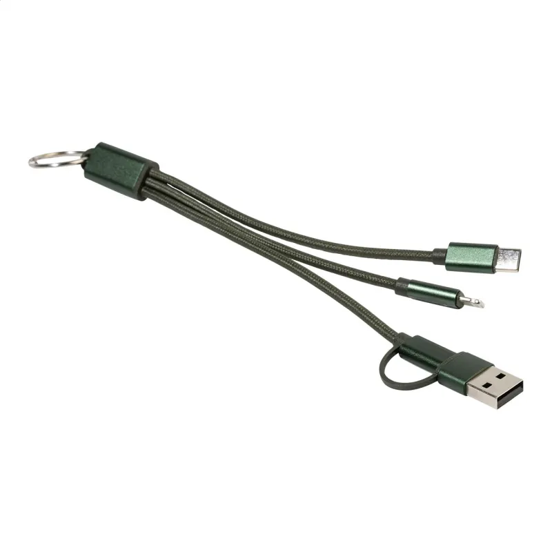 Kulcstartós USB töltőkábel – Rafob, sötét zöld