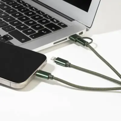 Kulcstartós USB töltőkábel – Rafob, sötét zöld