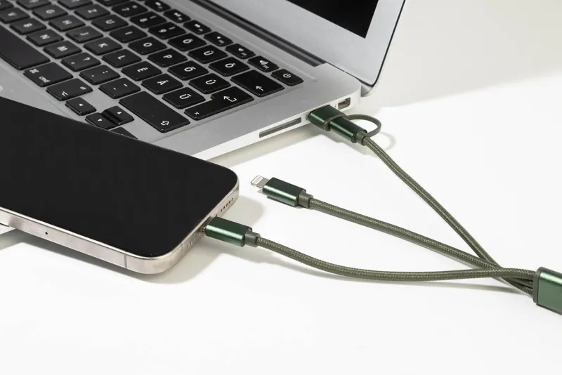 Kulcstartós USB töltőkábel – Rafob, sötét zöld