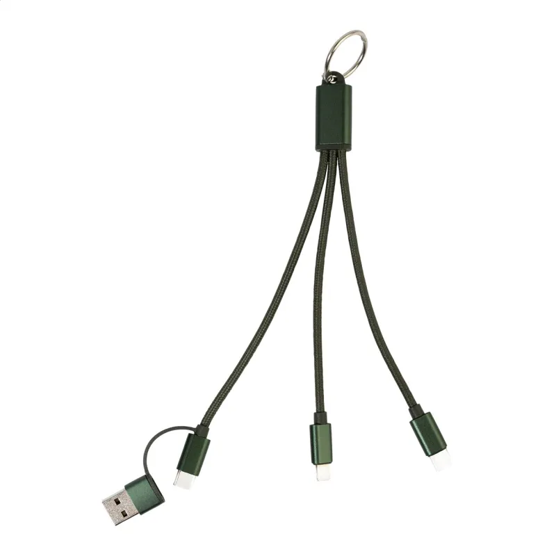 Kulcstartós USB töltőkábel – Rafob, sötét zöld