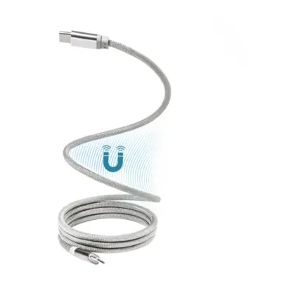 Mágneses 60 W-os USB-C kábel, ezüst