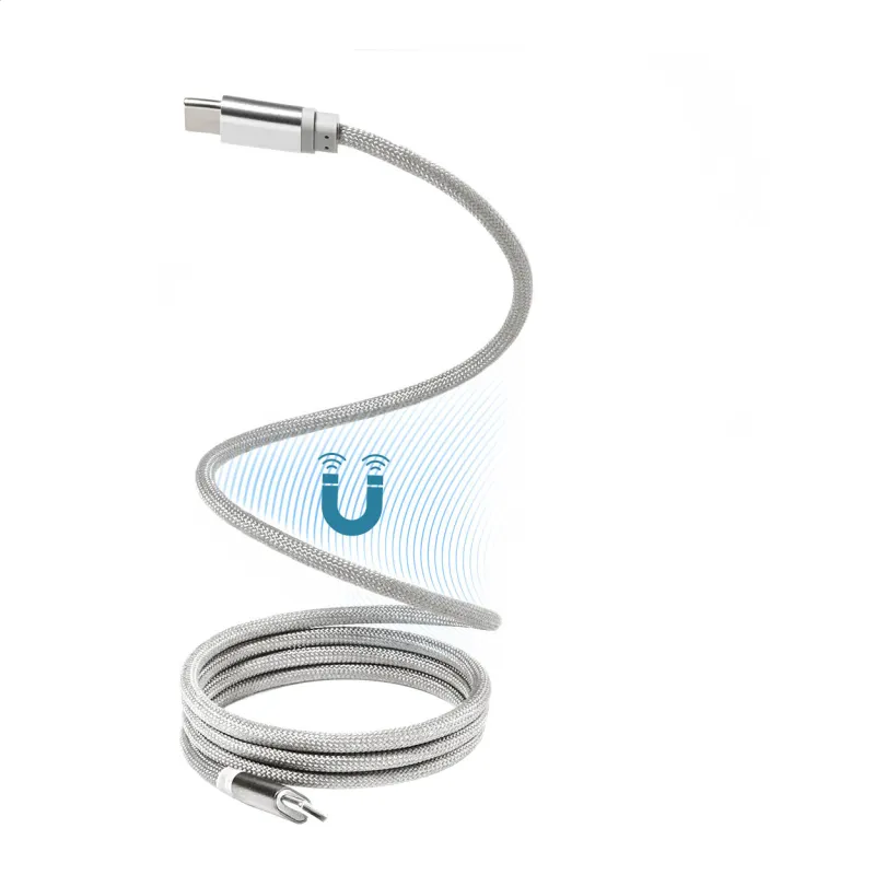 Mágneses 60 W-os USB-C kábel, ezüst