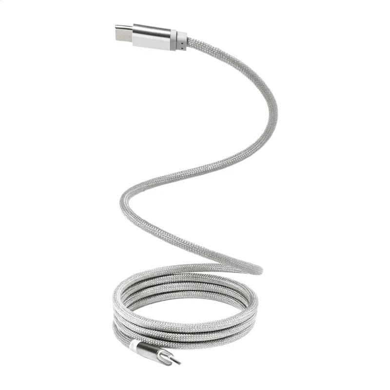 Mágneses 60 W-os USB-C kábel – Magsle, ezüst