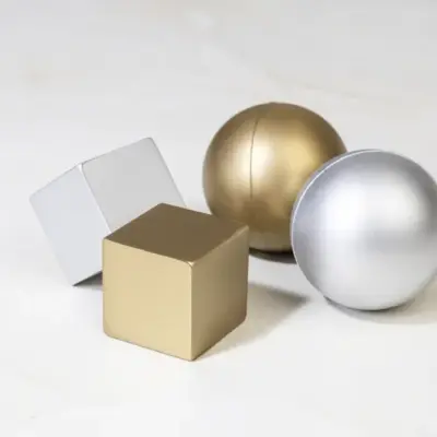 Metálfényű stresszlabda – Cubix Shine, arany