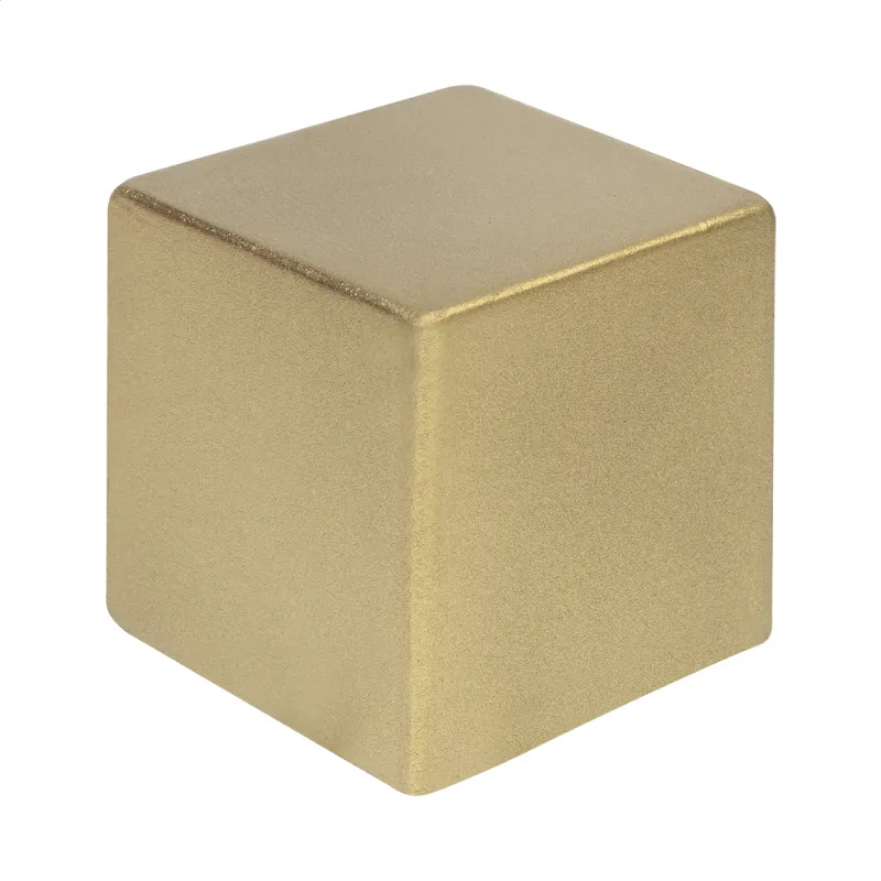 Metálfényű stresszlabda – Cubix Shine, arany