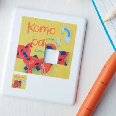 Mini csúsztatható puzzle, fehér