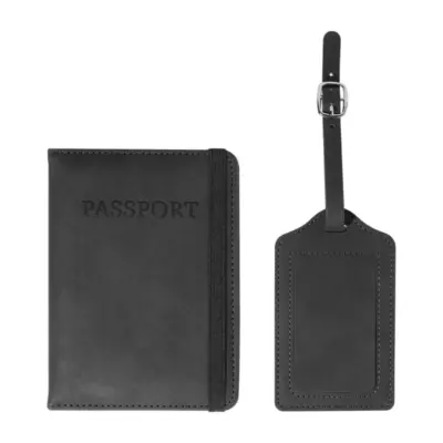 RPU útlevél és bőröndcímke szett – TwinPass, fekete