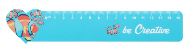 Szív formájú vonalzó, 15 cm – Couler 15, fehér
