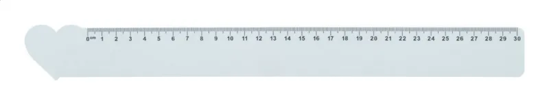 Szív formájú vonalzó, 30 cm – Couler 30, fehér