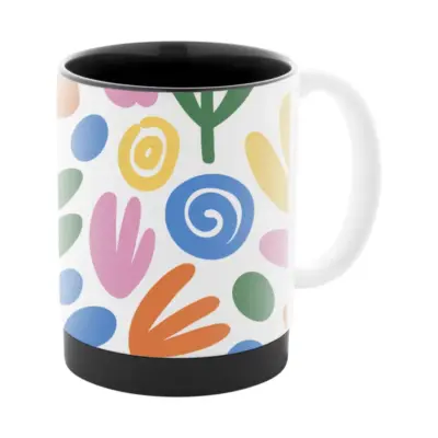Szublimációs bögre – MultiColour Plus, fekete / fehér