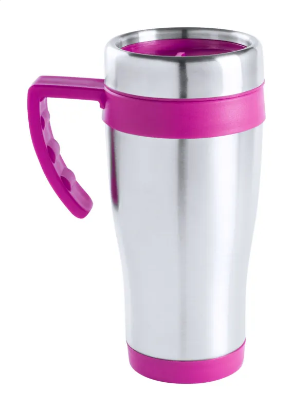 Thermo bögre, pink / ezüst