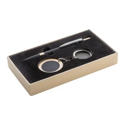 Toll és kulcstartó készlet, fekete