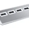 USB hub, ezüst / fehér