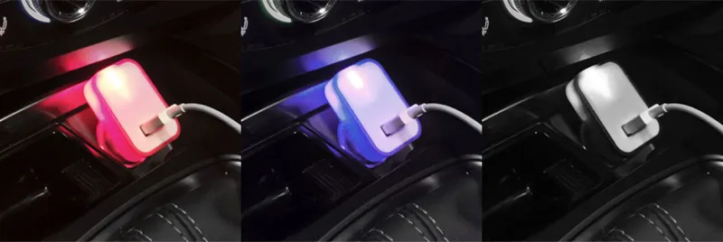 USB-s autós szivargyújtó, kék / fehér