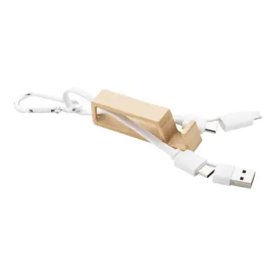 USB töltőkábel, fehér / natúr