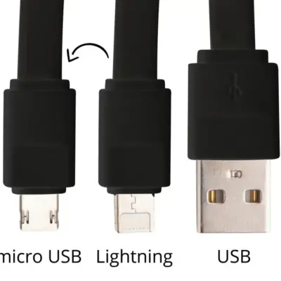 USB töltőkábel, fekete