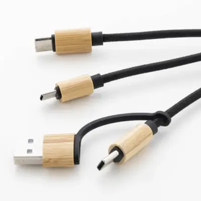 USB töltőkábel, natúr / fekete