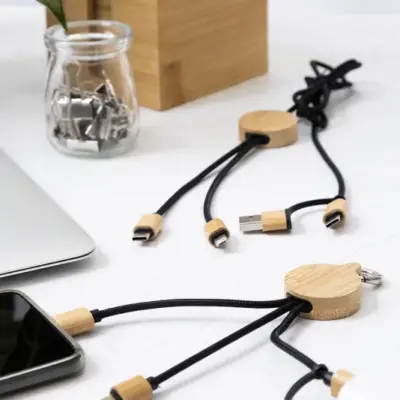 USB töltőkábel, natúr / fekete