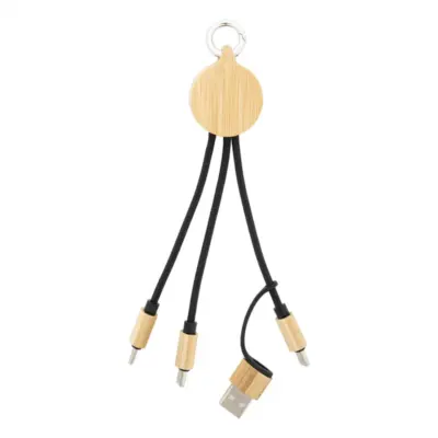 USB töltőkábel, natúr / fekete