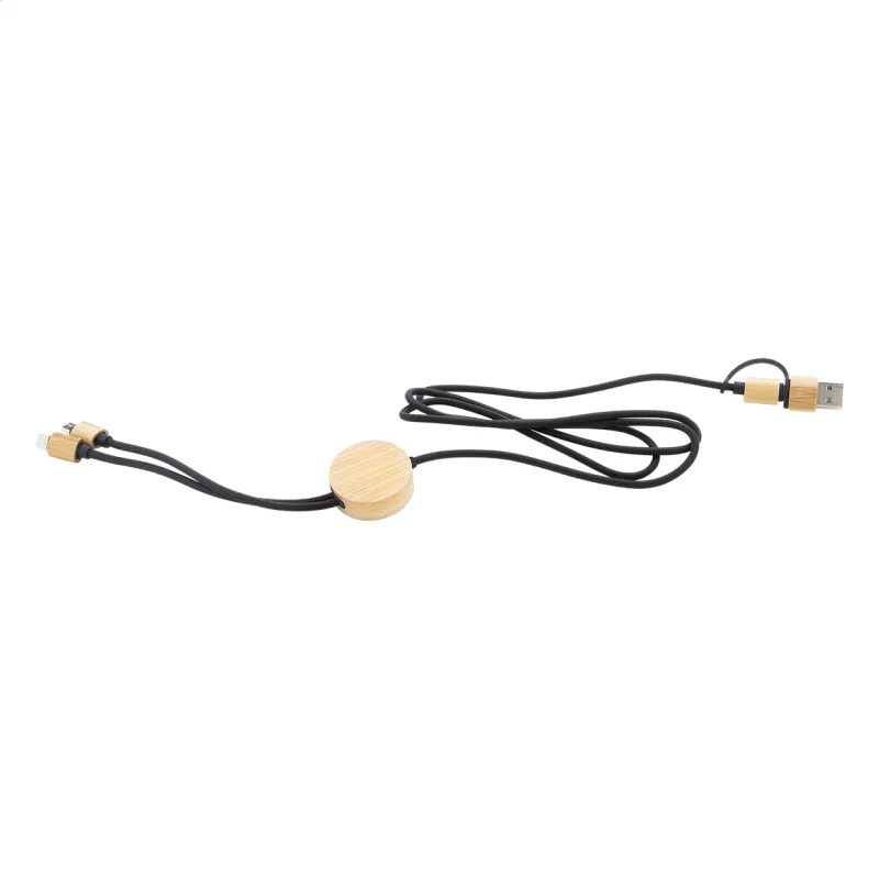 USB töltőkábel, natúr / fekete