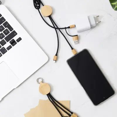 USB töltőkábel, natúr / fekete